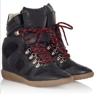 Isabel Marant Black Wedge Sneakers